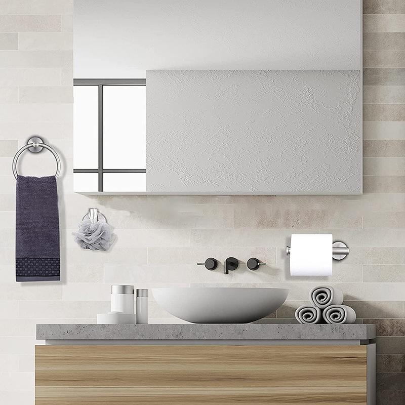 3 шт./комплект кольцо для полотенца халат фурнитура аксессуары комплект туалетная бумага вешалка для ванной крючок для ванной матовая ванная комната чёрный