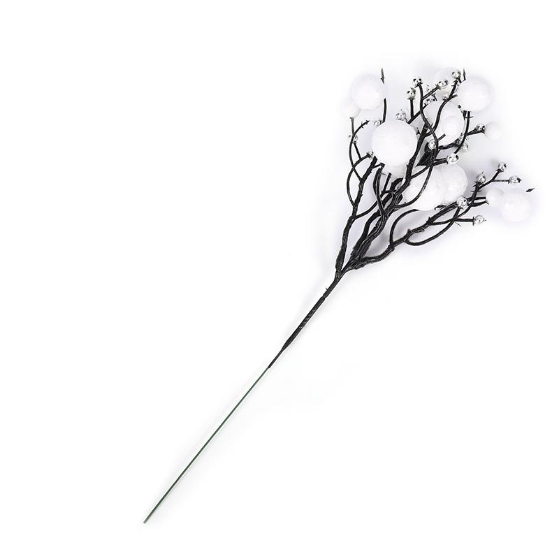 1 шт., имитация ягодной ветки, блестки, блестящие цветы, имитация ягодной ветки белый