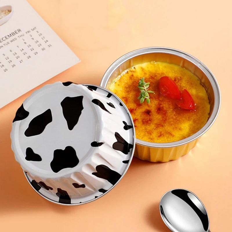 25 шт./упак. коробка для выпечки одноразовая жестяная чашка кекс выпечка алюминиевая фольга пудинг 25Pcs чёрный/белый