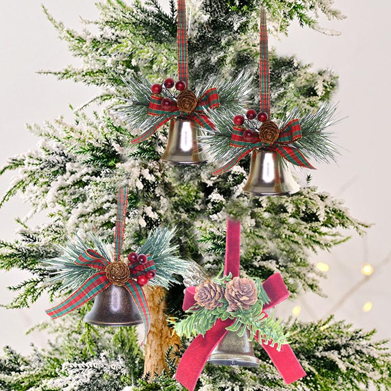 Декор окна подвесной кулон колокольчик с бантом кулон кулон сосновая игла атмосфера реквизит Рождественская елка